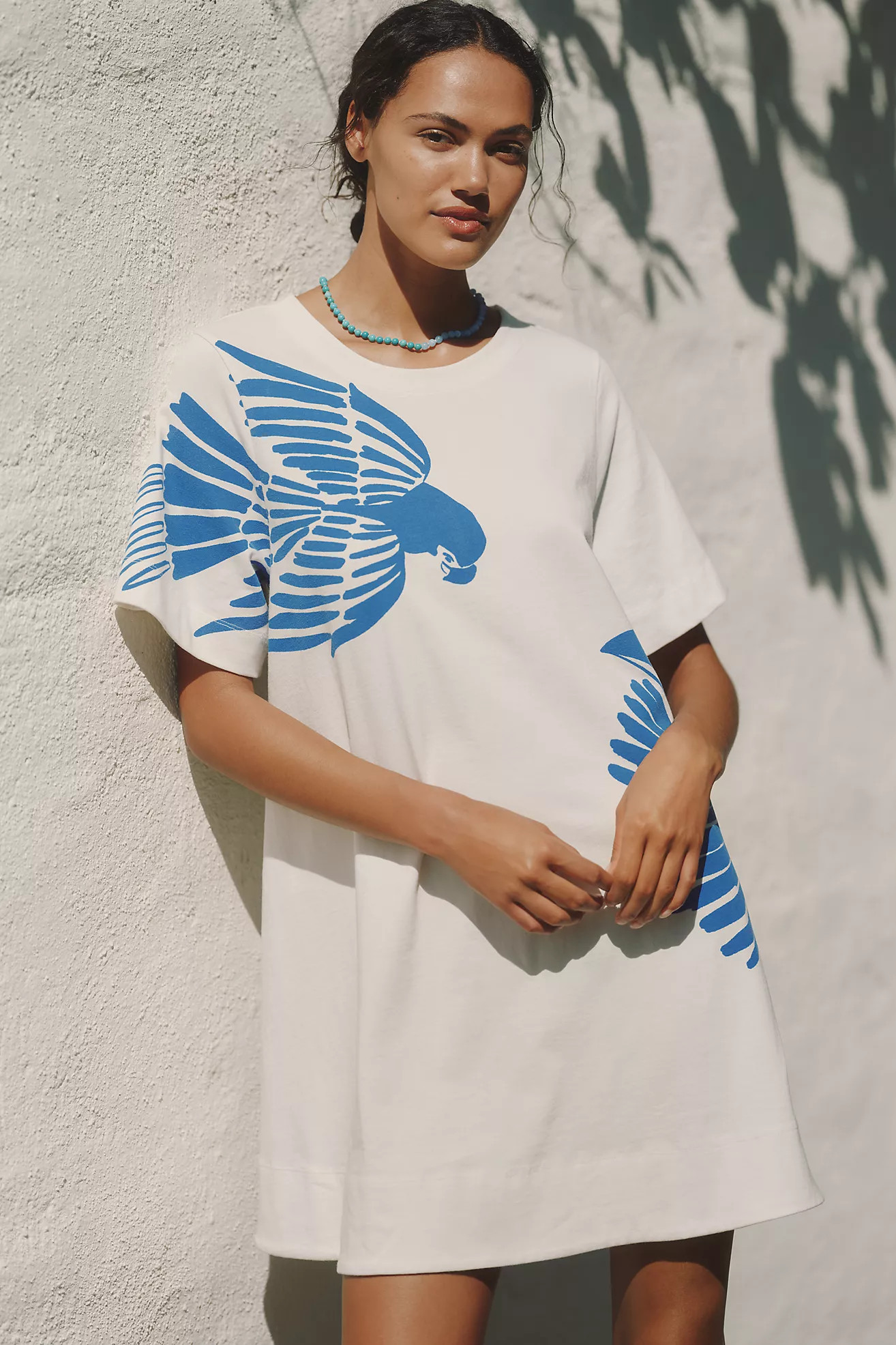 Celandine Graphic Short-Sleeve Mini Swing Dress | Anthropologie (US)