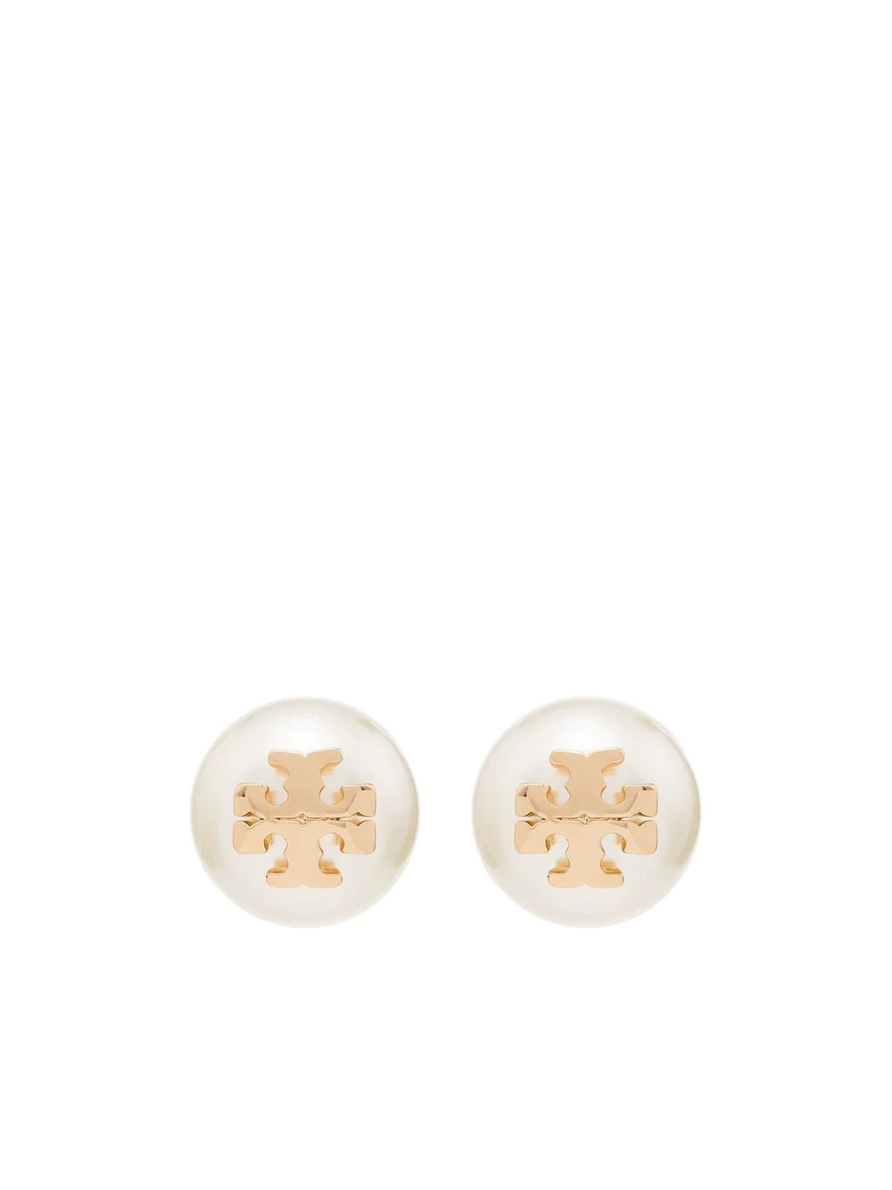 Tory Burch logo-plaque pearl stud earrings - Gold | Farfetch Global