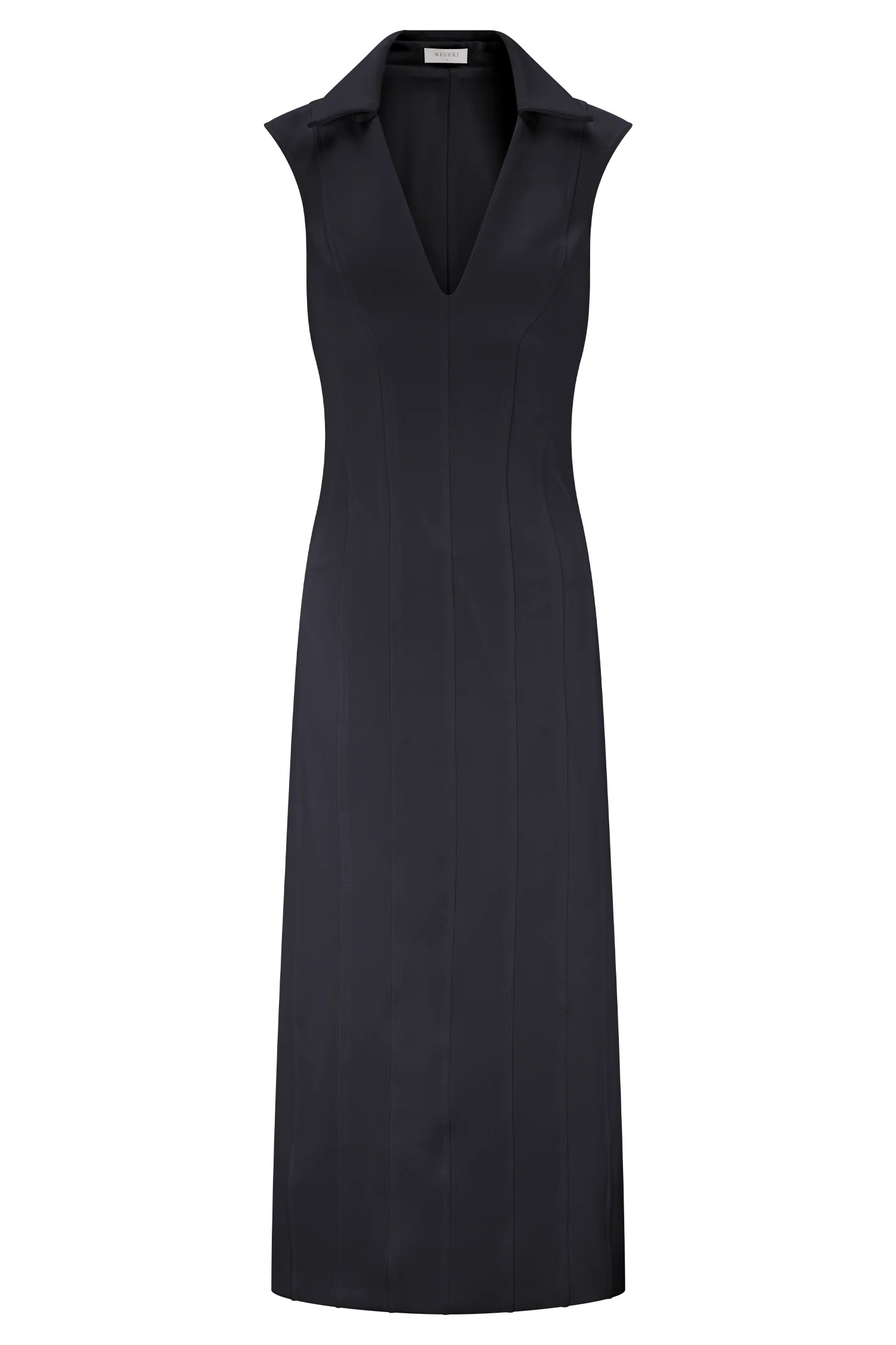 Keagan Sleeveless Midi Dress - Black | MESHKI US