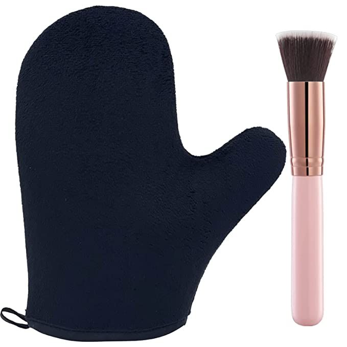 2 Pack Self Tanning Mitt Applicator Kit Set, Self Tanning Glove and Self Tanner Flat Top Brush, T... | Amazon (US)