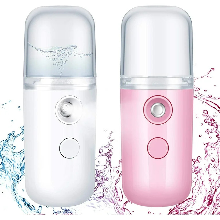 2 Pieces Nano Facial Mister 30 ml Mini Face Humidifier Portable Facial Sprayer USB Rechargeable H... | Walmart (US)