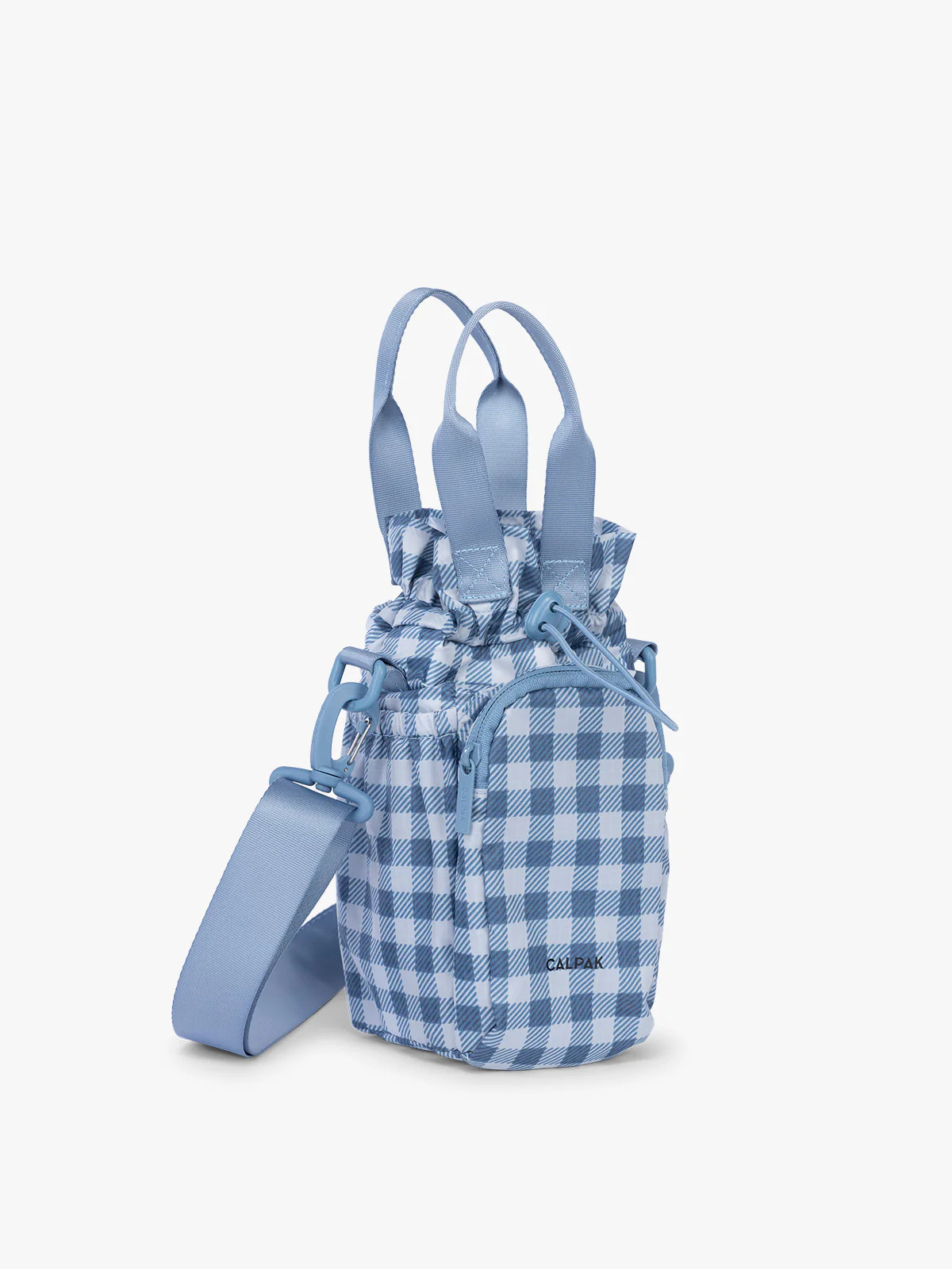Water Bottle Holder in French Blue Gingham | CALPAK