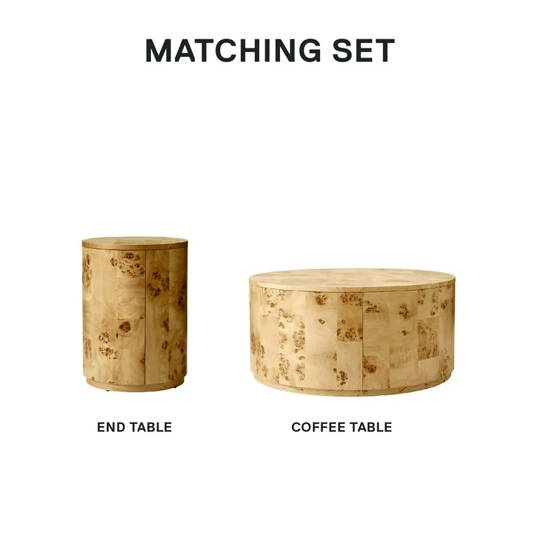 Better Homes & Gardens Burlwood Round End Table, Light Burl Wood Veneer | Walmart (US)