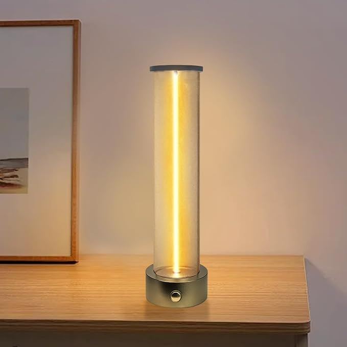 Lampe de table minimaliste sans fil LED tactile à intensité variable rechargeable par USB avec ... | Amazon (FR)