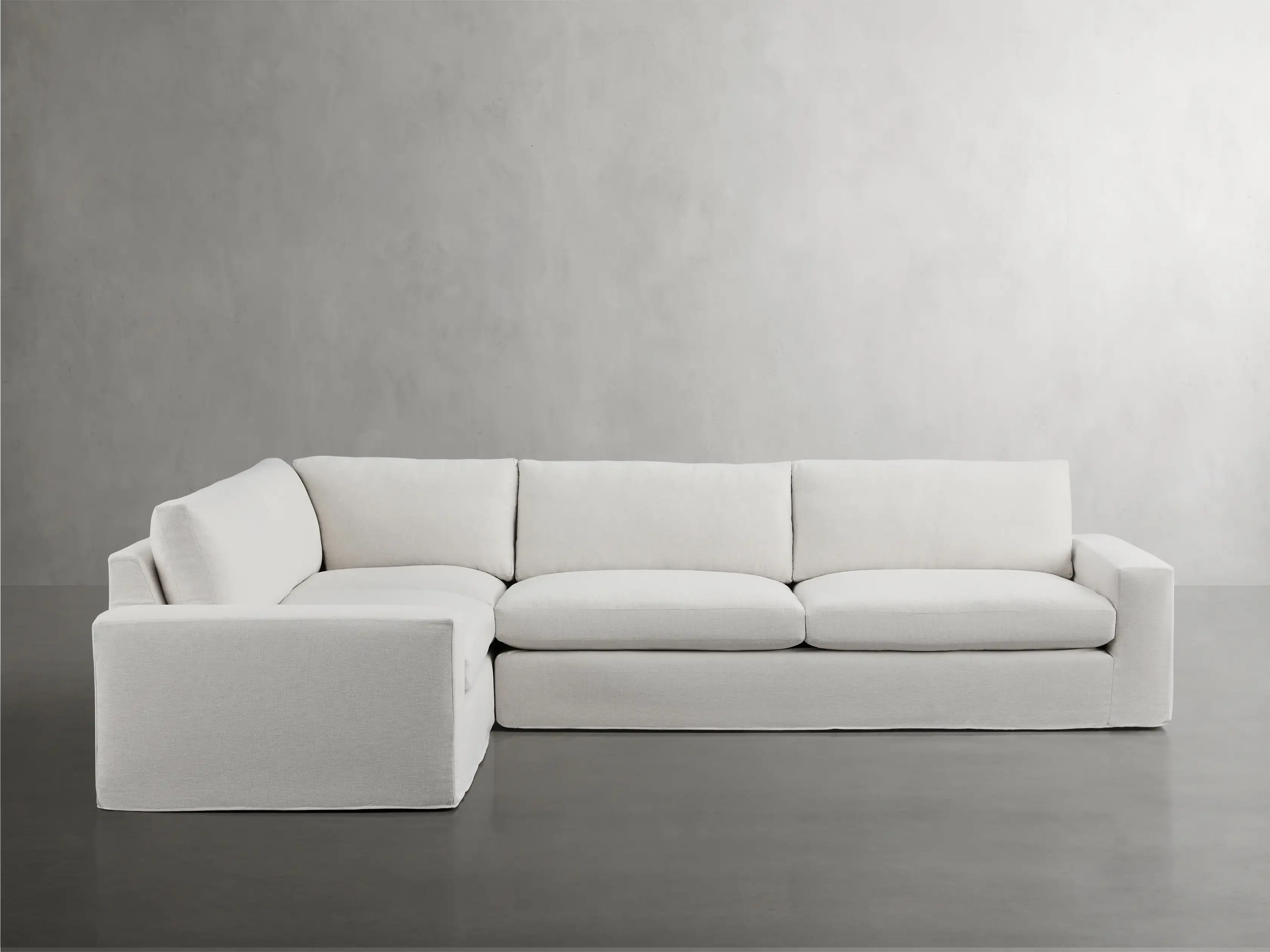 Kipton Wide Arm Slipcovered Two Piece Sectional | Arhaus