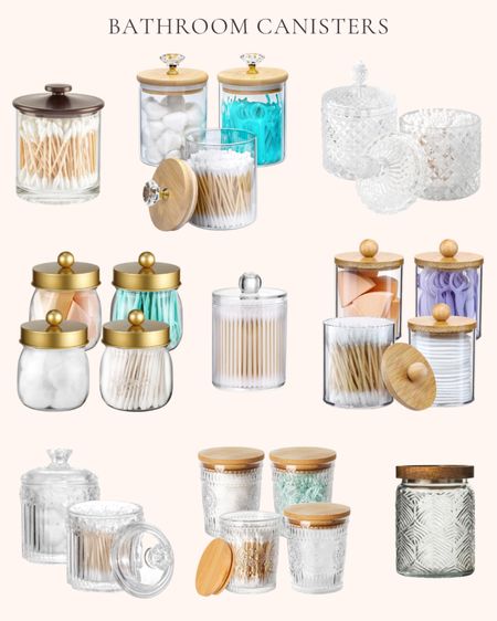 Bathroom canisters from Amazon. Vintage inspired glass storage jar. Qtip holder. Bathroom jars with lids set. Glass cotton ball holder. Cotton swab holder. Thick glass apothecary jars with lid for bathroom decor. Clear cotton ball storage organizer. Vanity organizers. Storage canister  

#LTKfindsunder50 #LTKhome