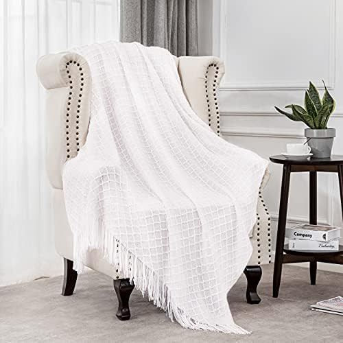 Angelhood Throw Blanket,Textured Knitted Soft Throw Blanket with Tassels for Couch Chair Bed Sofa... | Amazon (US)