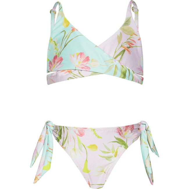 PQ Swim | Petal Pink Gianna Bikini (Florals, Size 8Y) | Maisonette | Maisonette