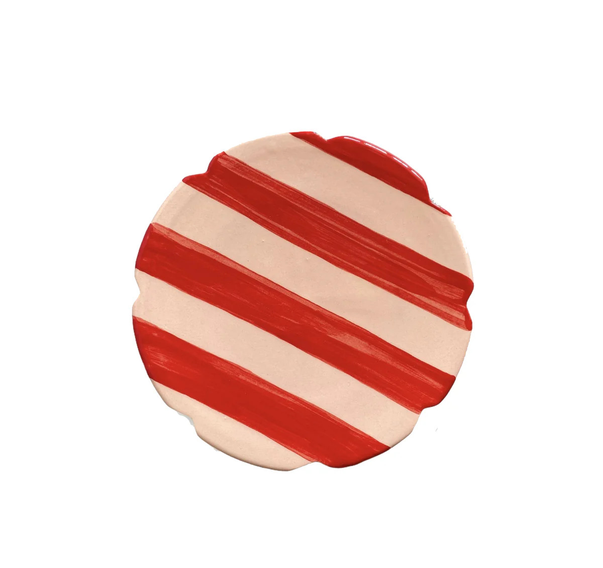 Popi Dessert Plate in Popi-Nude & Red Stripe | Over The Moon