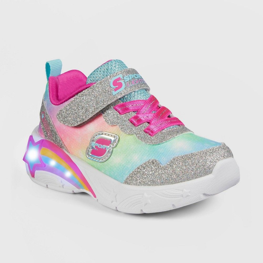 Toddler Girls' S Sport by Skechers Cassia Rainbow Print Light-Up Apparel Sneakers - 11 | Target
