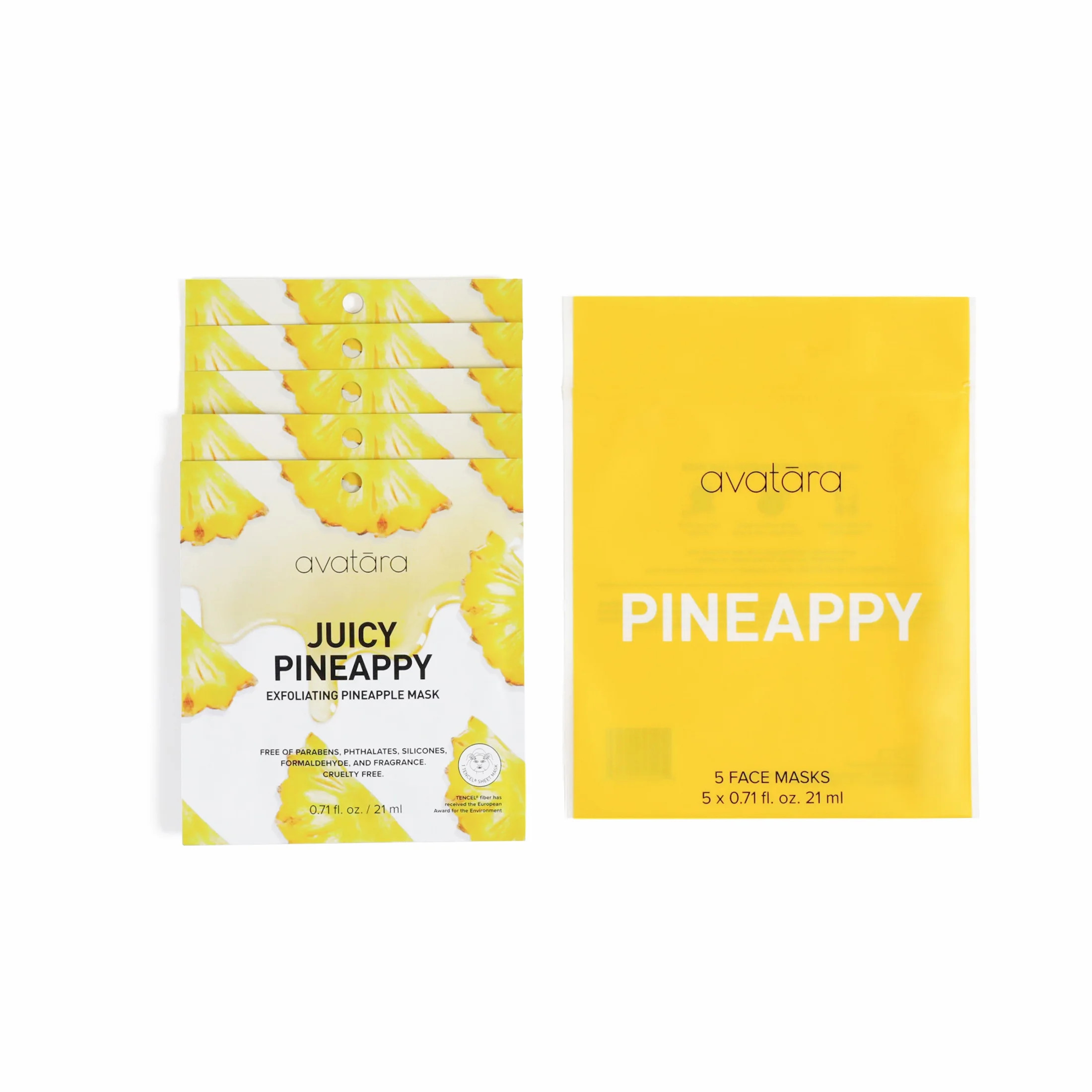 Avatara Juicy Pineappy Face Mask, 5 Pack - Walmart.com | Walmart (US)