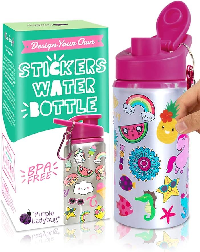 Purple Ladybug Decorate Your Own Water Bottle for Girls Craft Kit with Tons of Fun On-Trend Stick... | Amazon (US)