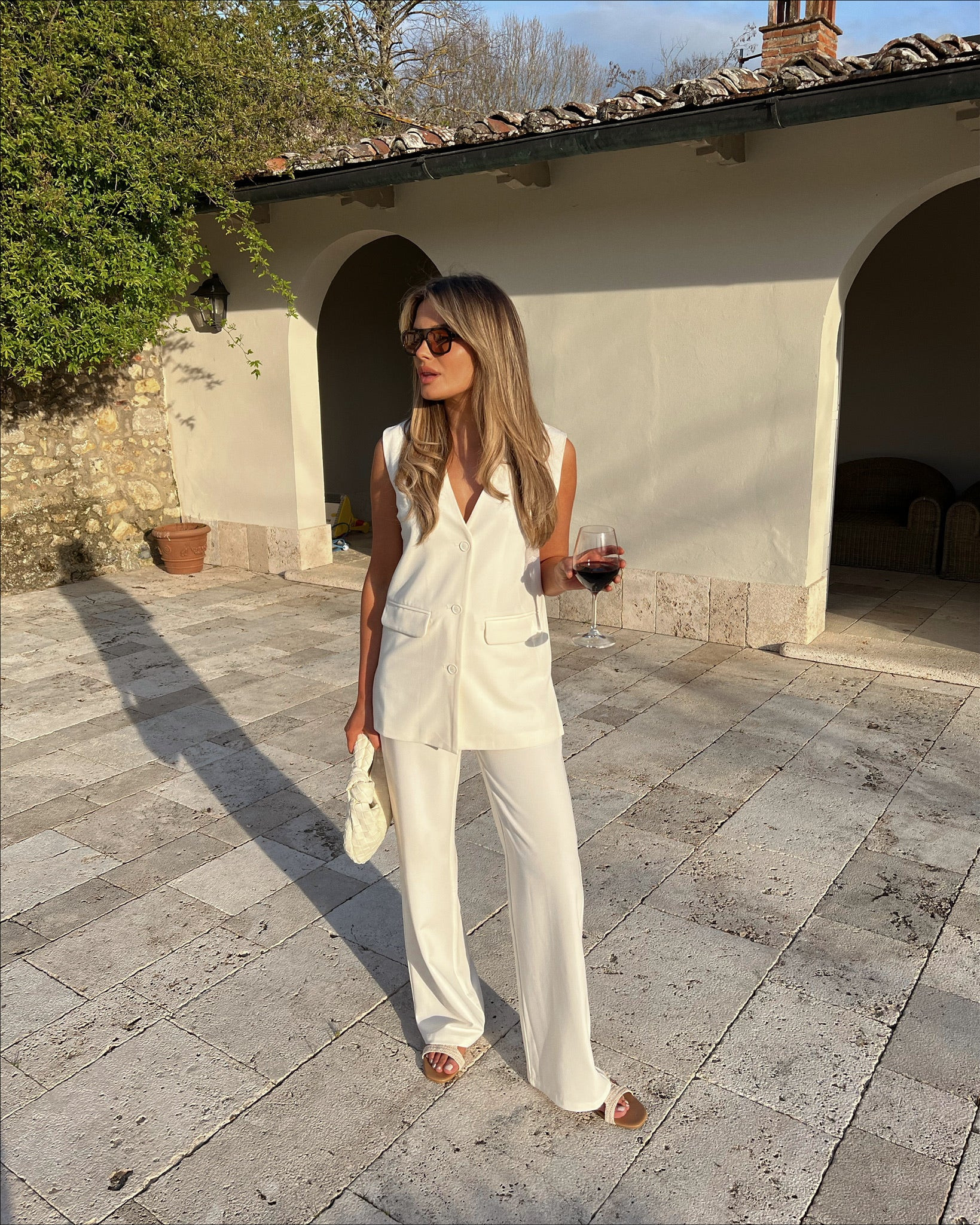 Harlee Straight Leg Trousers - Cream | Pretty Lavish (UK)