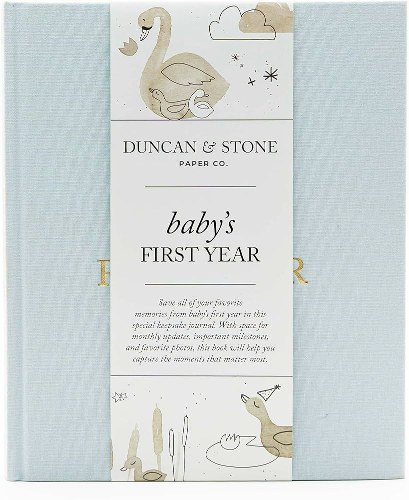 Baby Book Keepsake - Linen Baby Memory Book To Record Milestones, Photos, Ultrasounds & More (Sky... | Amazon (US)