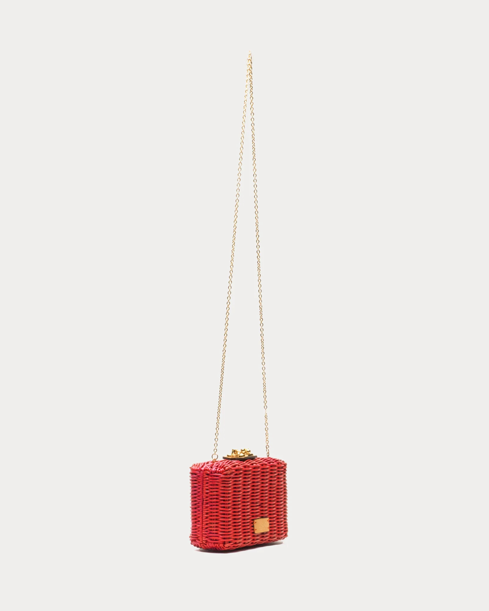 Paige Wicker Box Clutch Red | Frances Valentine