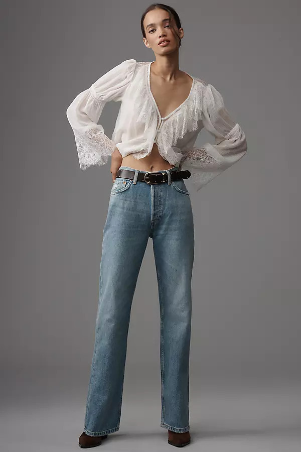 90s High-Rise Straight-Leg Jeans | Anthropologie (US)
