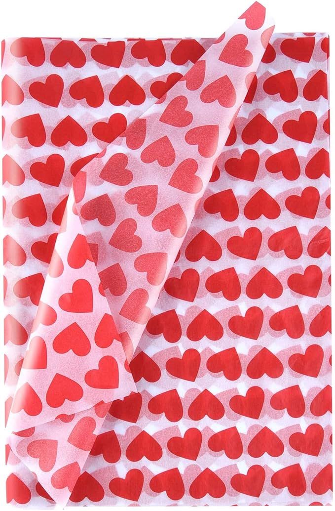 CHRORINE Tissue Paper for Packaging 60 Sheets Gift Wrapping Tissue Paper Heart Design Art Paper f... | Amazon (US)