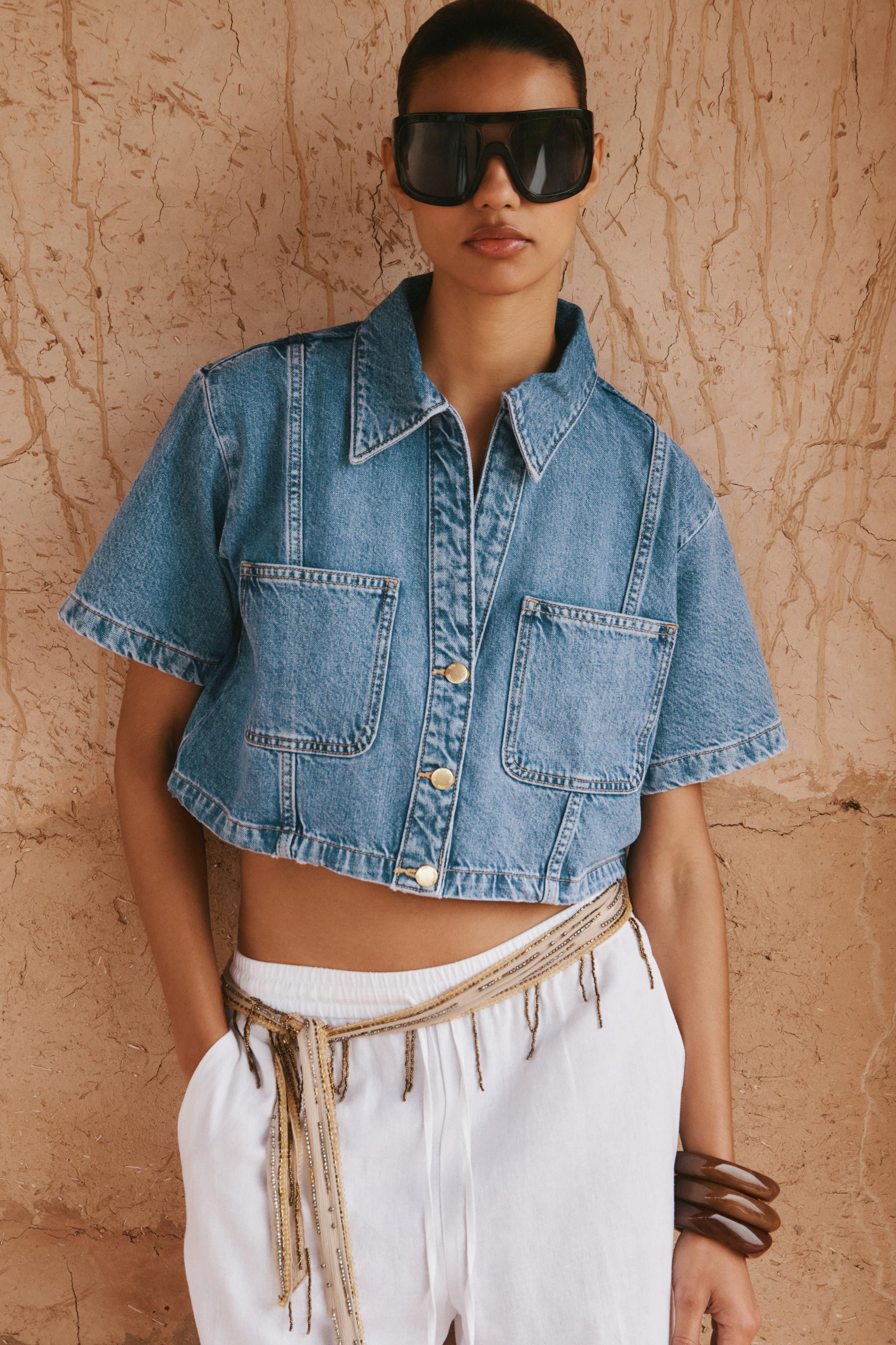 Z1975 DENIM CROP SHIRT | Zara US