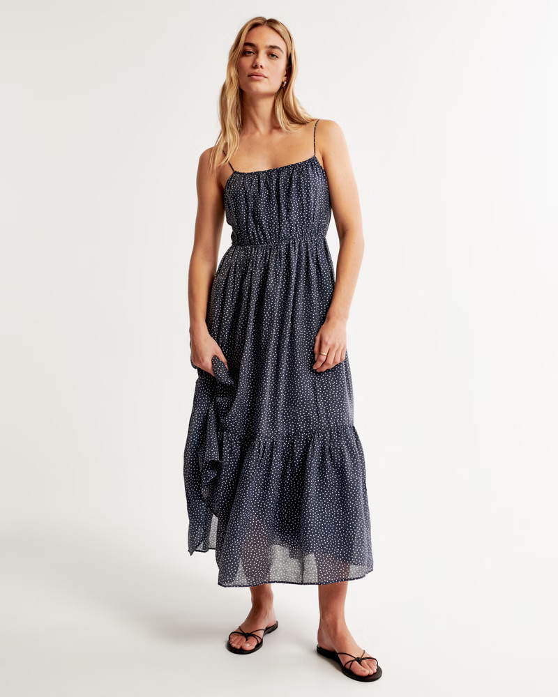 Low Back Tiered Maxi Dress | Abercrombie & Fitch (US)