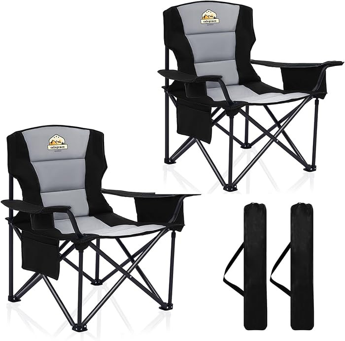 Oversized Heavy Duty Camping Chairs 2 Pack, 450 LBS Support Extra Wide Folding Portable Outdoor C... | Amazon (US)