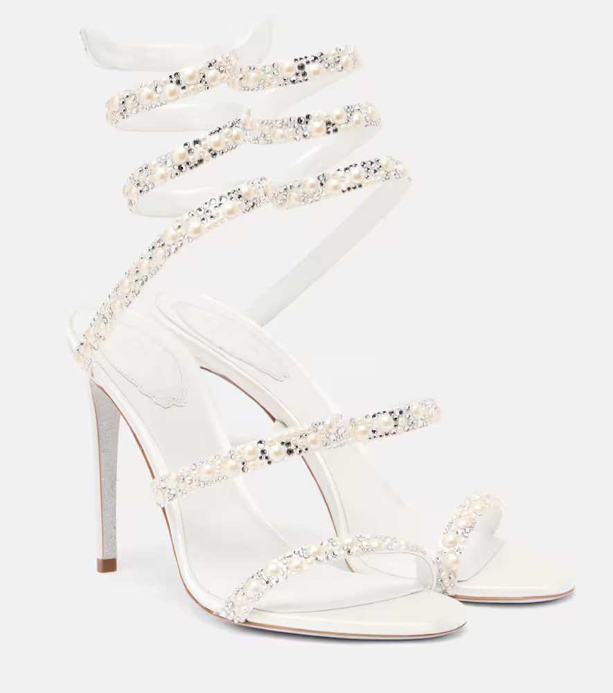 Rene Caovilla Cleo 105 embellished satin sandals | Mytheresa (DACH)