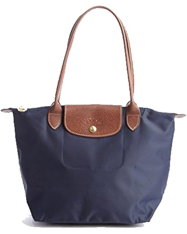 Longchamp Le Pliage Nylon Medium Shoulder Tote in Navy Blue | Amazon (US)