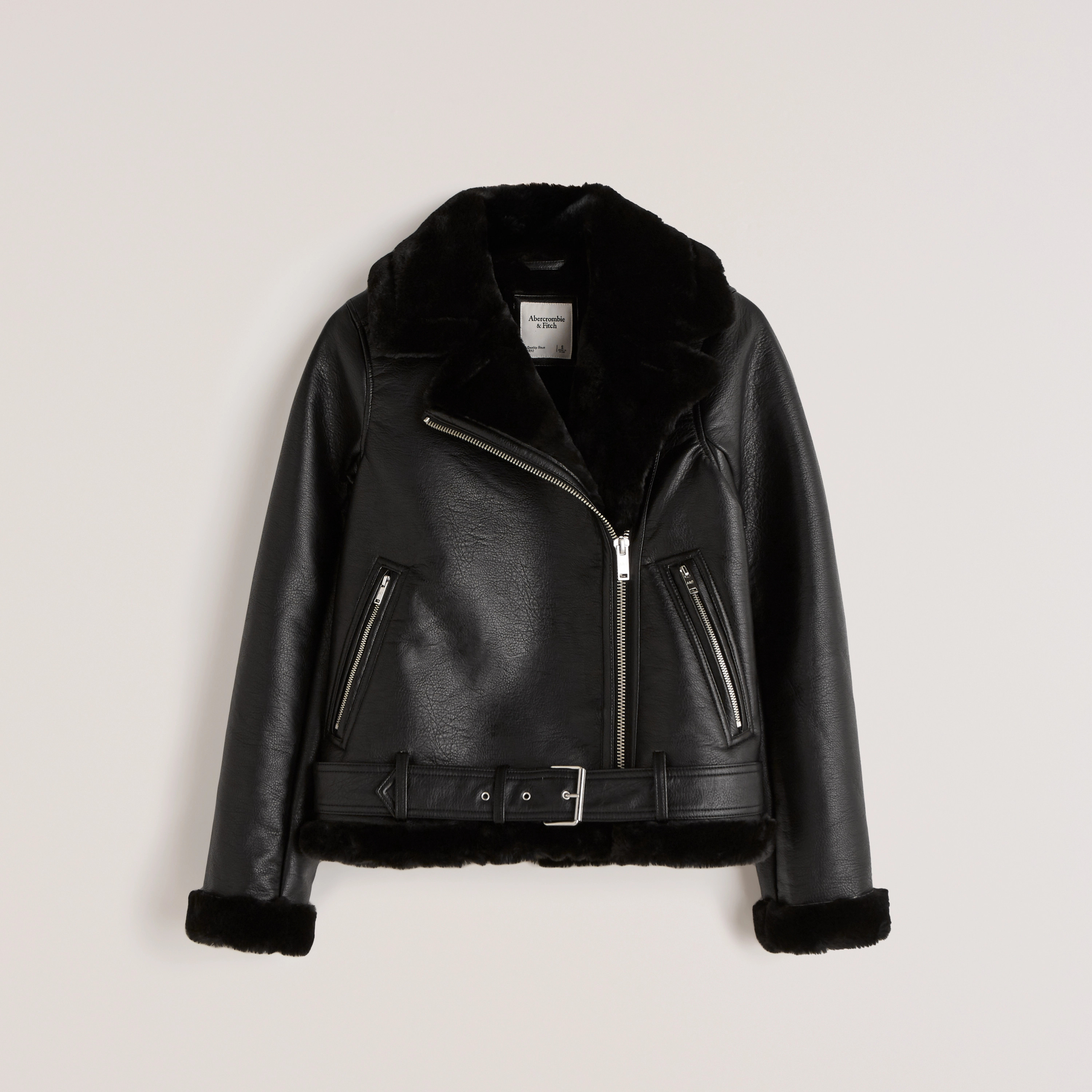 Vegan Leather Aviator Jacket | Abercrombie & Fitch (US)