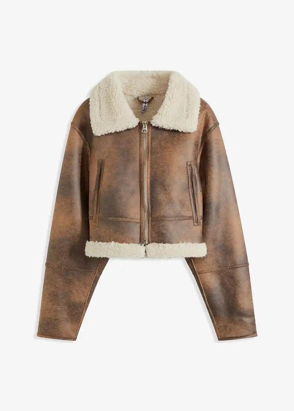 Pilotenjacke aus Lammfellimitat | Bonprix DE