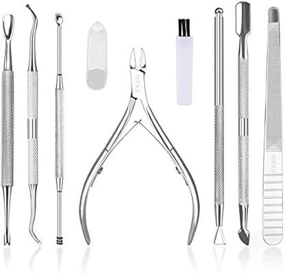 HIFAU 8PCS Premium Cuticle Nippers Pusher Manicure Tools Set, Professional Ingrown Toenail File, ... | Amazon (US)
