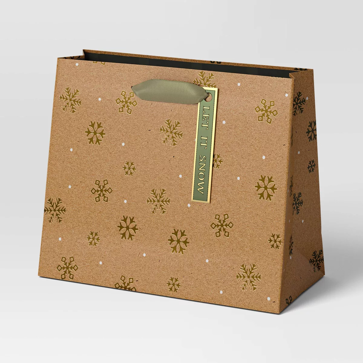 Snowflakes Petite Vogue Christmas Gift Bag Brown - Wondershop™ | Target