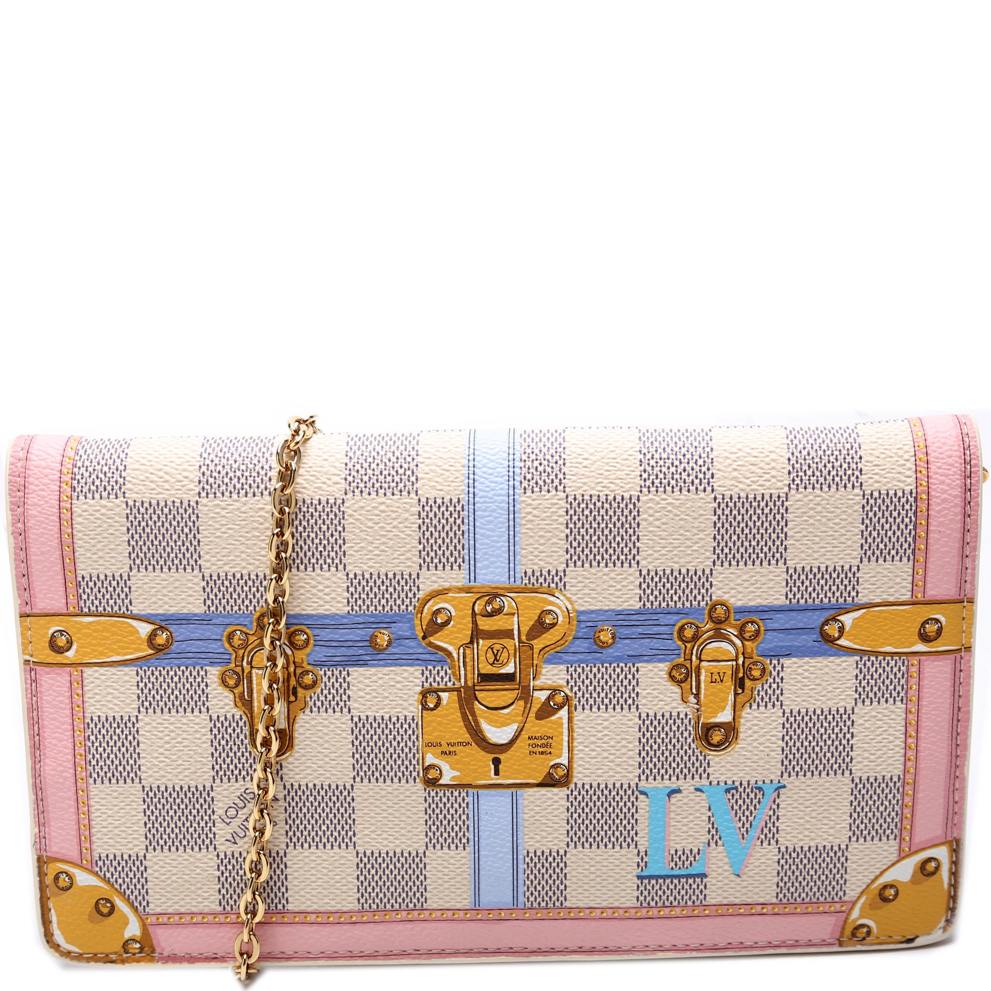 Pochette Weekend Summer Trunks Damier Azur | Keeks Designer Handbags
