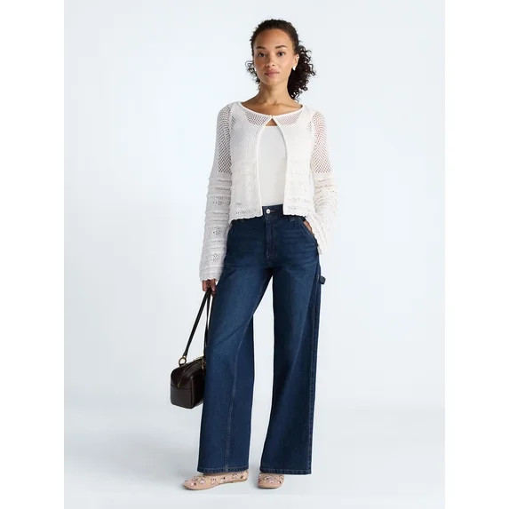 Scoop Women's and Women's Plus Stitch Mix Button Front Cardigan, Sizes XS-4X | Walmart (US)