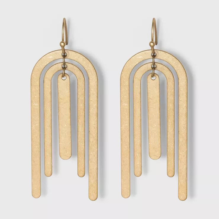 Bar and U Shape Drop Earrings - Universal Thread™ Gold | Target