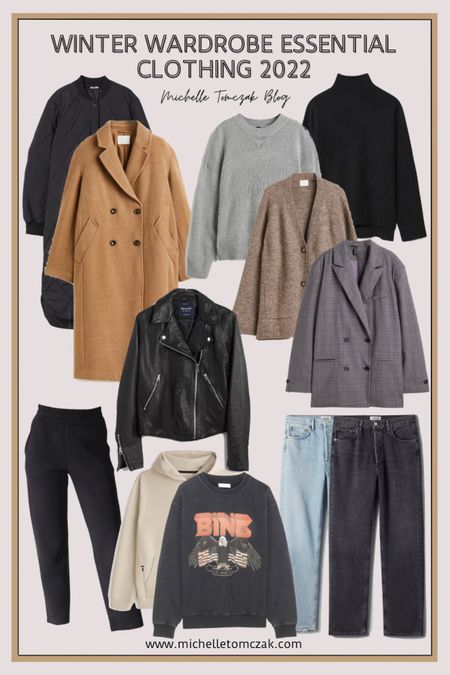Size down one in H&M coats and blazers. Quince sweaters are tts. 90s jeans: size down one for relaxed and size down two for fitted. Leather jackets: tts for fitted, size up one for layering. Hoodie and trousers: Lezé the label Jordyn and Kendal - code MICHELLETOMCZAK for 15% off. Bing sweatshirt is tts  

#LTKSeasonal #LTKstyletip #LTKunder100
