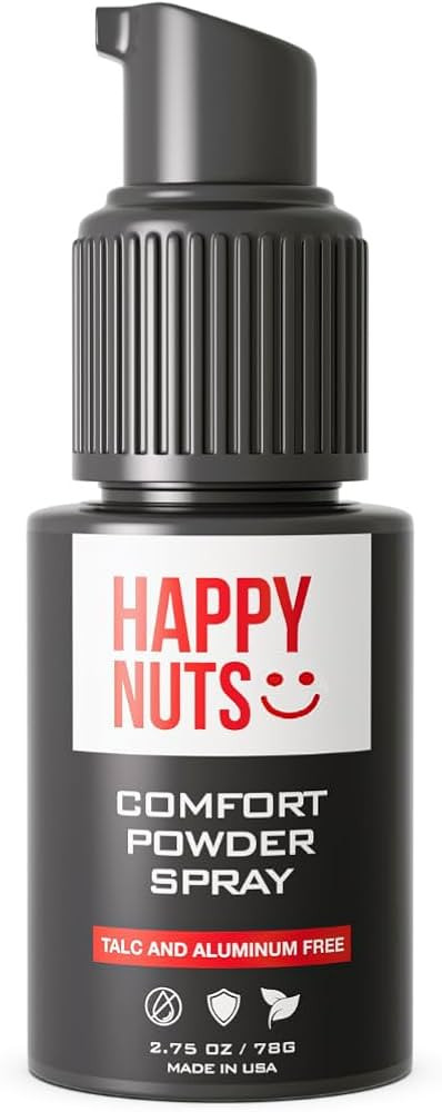 Happy Nuts Mens Comfort Powder Spray: Anti Chafing & Deodorant, Aluminum-Free, Sweat and Odor Con... | Amazon (US)