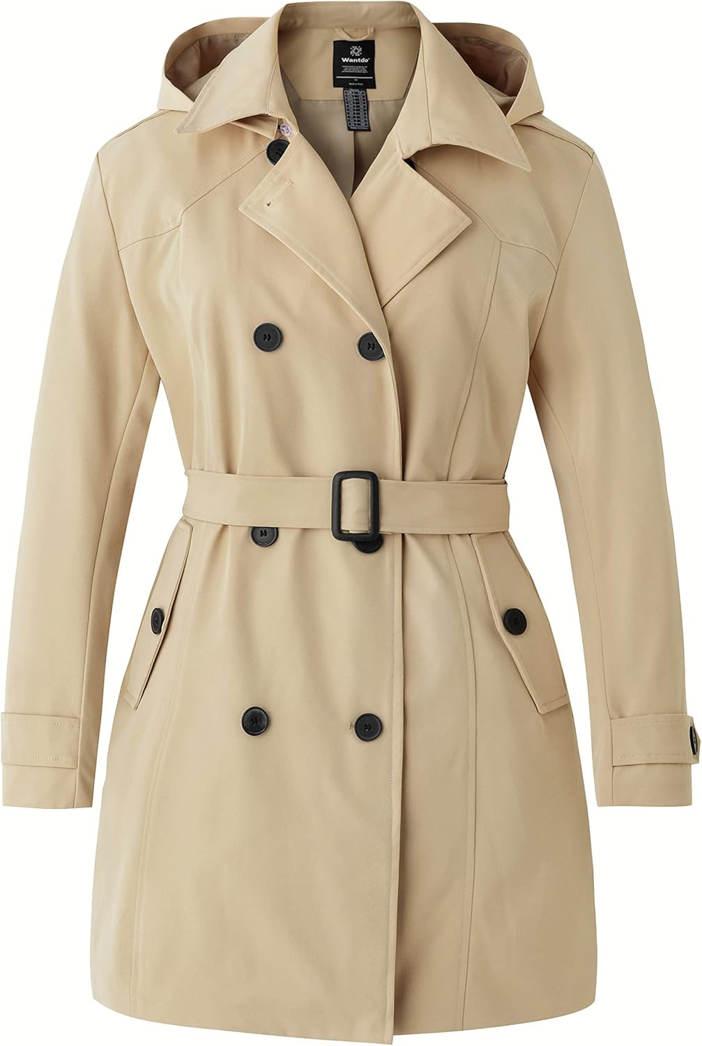 Wantdo Women's Plus Size Double-Breasted Trench Coat Water-Repellent Classic Lapel Overcoat Styli... | Amazon (US)