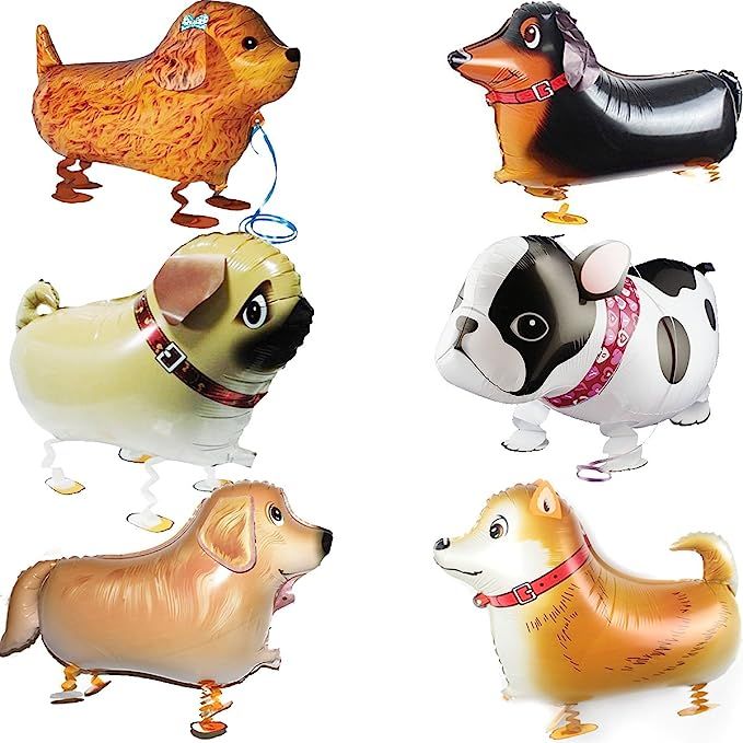 Walking Animal Balloons Pet Dog balloons - 6pcs Puppy Dogs Birthday Party Supplies Kids Balloons ... | Amazon (US)