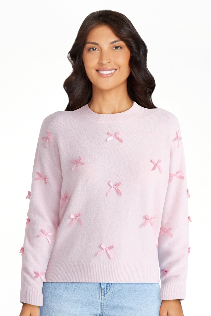 No Boundaries Bow Sweater, Lightweight, Women's | Walmart (US)