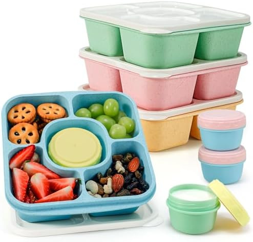 Caperci Original Lunchable Snack Containers for Kids & Adults - 5 Compartments Bento Snack Boxes ... | Amazon (US)