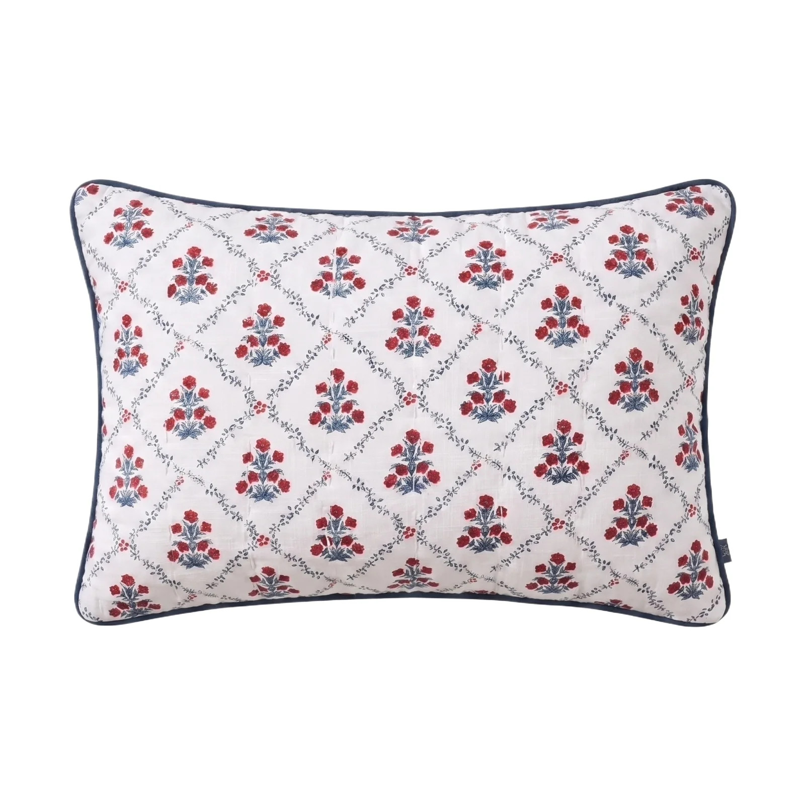 Poppy Trellis Decorative Pillow, 14x19 inch Vintage Red White and Blue Decorative  Pillow for Sof... | Walmart (US)
