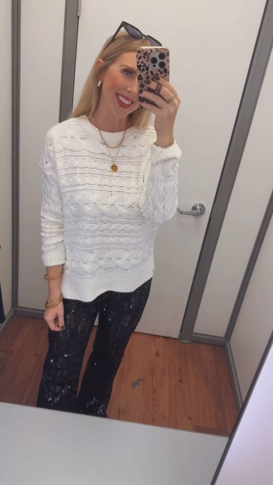 Walmart outfit, cable knit sweater, sequin pants 

#LTKStyleTip #LTKHoliday #LTKFindsUnder50
