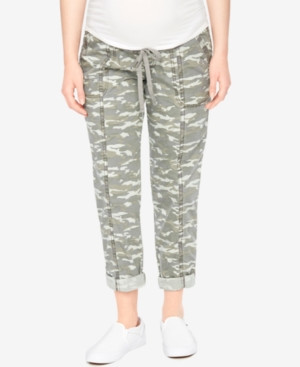 Motherhood Maternity Camo Cropped Pants | Macys (US)