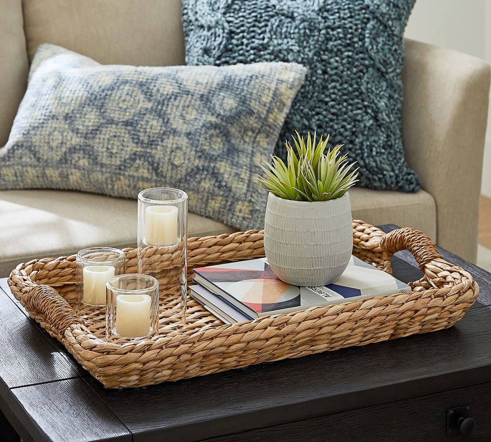 Handwoven Seagrass Rectangular Tray | Pottery Barn (US)