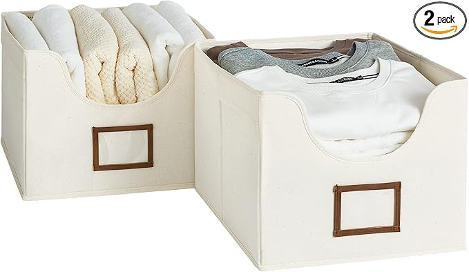 StorageWorks Closet Storage Bins,Storage Baskets with Cutout Window and 2 Handles, Foldable Fabri... | Amazon (US)