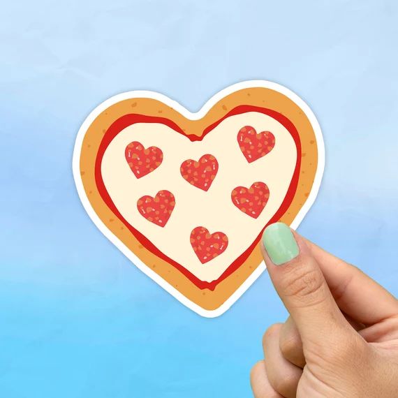 Heart Pizza Sticker Best Friend Gift Food Stickers Cute | Etsy | Etsy (US)