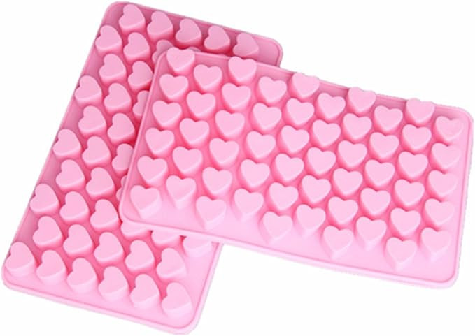 Mini Silicone Heart Shape Ice Cube Candy Chocolate Mold (Pack of 2) | Amazon (US)