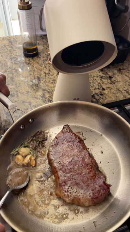 It’s all about the sear and the sizzle! Get the perfect cook on your steak by getting your stainless steel pan screaming hot to sear and then drop it down a bit for the buttery garlic rosemary bath. 

When you’re making the perfect steak this way, you’re sure to make the pan smoke up a bit, so we keep this countertop range fan for better ventilation. It sucks up all the smoke and filters it out! It makes all the difference and helps the kitchen stay cleaner. 

This is ideal for your home kitchen or for gifting your favorite home chef. 

Related: wedding registry, gifts for him, gifts for her, shopping for a couple, home, culinary, how to cook your steak like a steakhouse 

#LTKmens #LTKhome #LTKVideo
