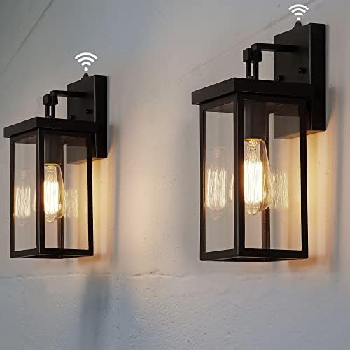 KAWOTI 2 Pack Outdoor Wall Lantern Exterior Wall Light with Dusk to Dawn Sensor Outdoor Photo Sen... | Amazon (US)