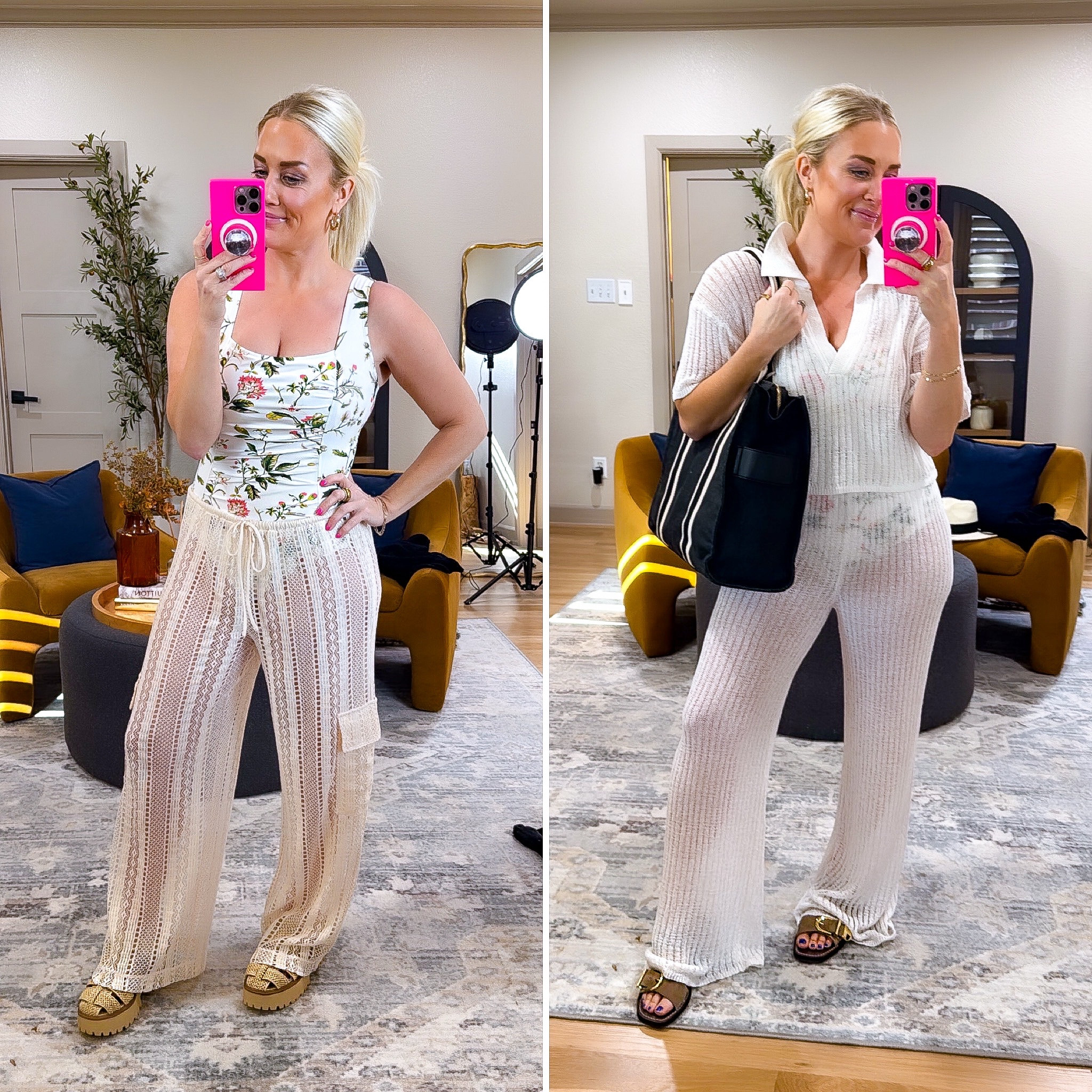 Target one piece swimsuit - small, this thing sucks it all in and fits great Size small in coverup pants and sheer coverup set

#LTKStyleTip #LTKSwim #LTKMidsize