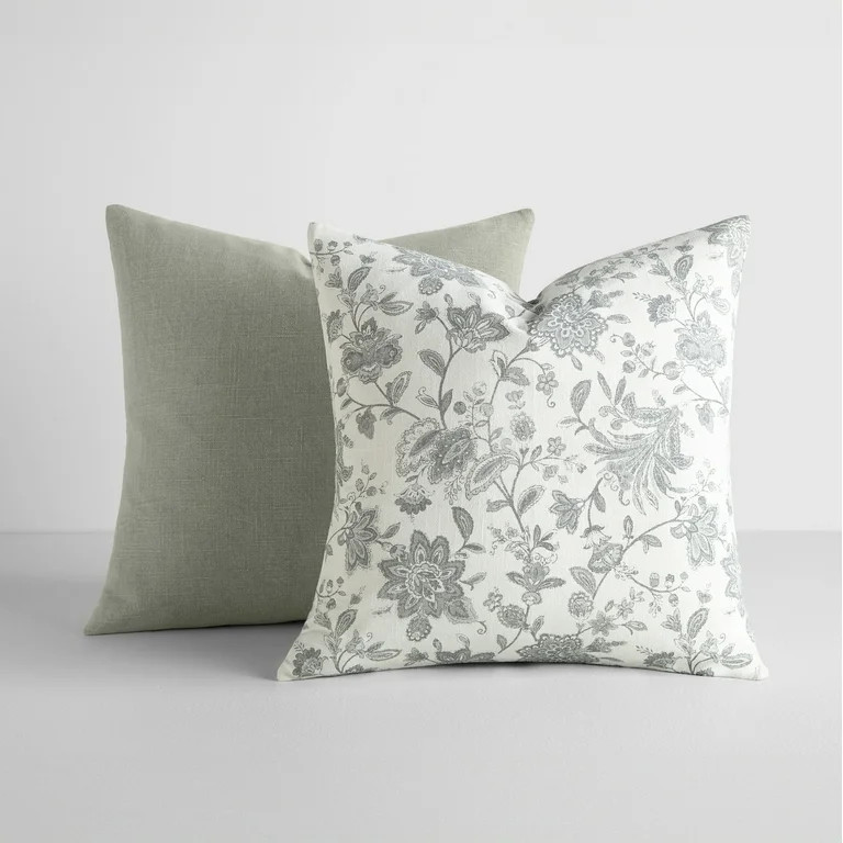 2-Pack Cotton Slub Decor Throw Pillows in Jacobean by Comfort Canopy | Walmart (US)